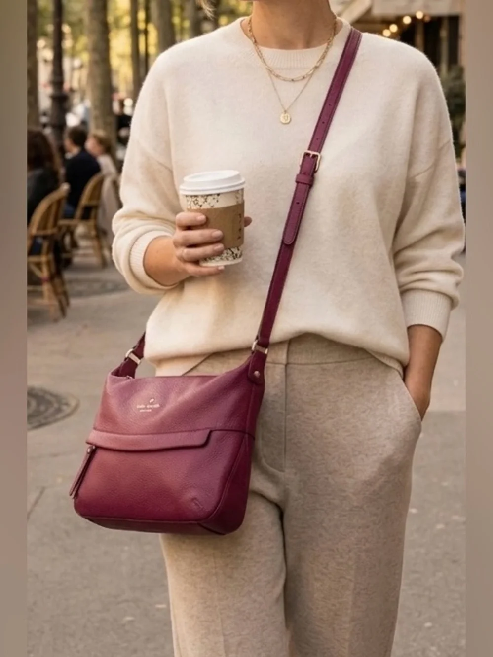 Kate Spade Hot Pink Pebbled Leather Crossbody Bag Women’s